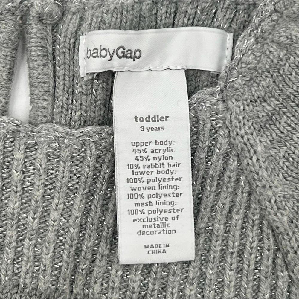 Baby Gap Gray Sweater Dress Girls Size 3T